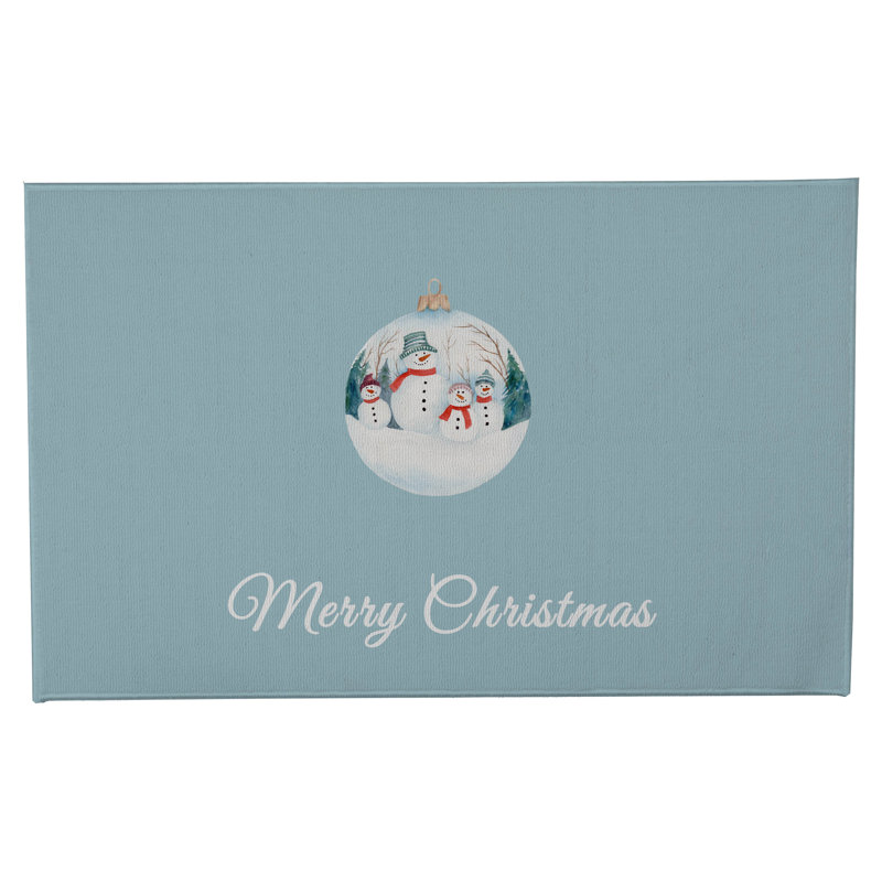 Paillasson Merry Christmas, Bleu glacier, L 17 po x L 24 po