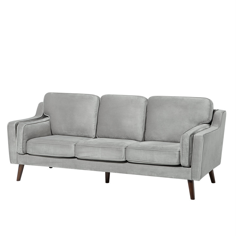 Forsyth 3 Seater Velvet Sofa, Light Grey