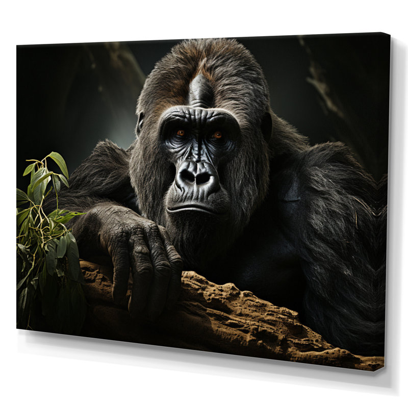 «Afrique Gorillas Serenity» sur impression sur toile, H 30 po x l 40 po x P 1,5 po, Toile tendue