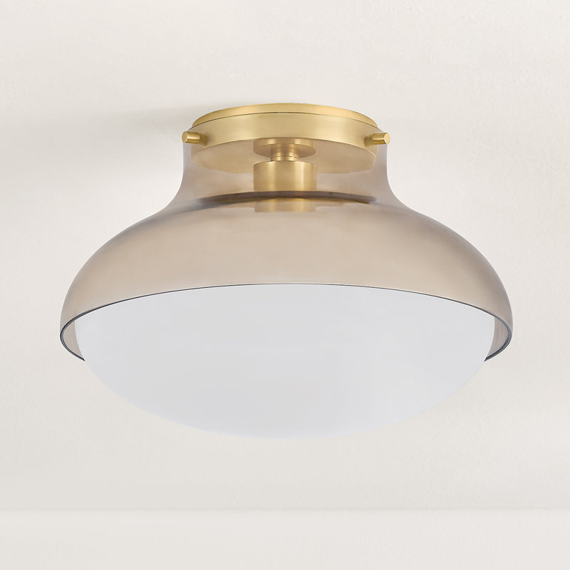 Plafonnier encastré 1 lumière en laiton vieilli Mitzi Gianna