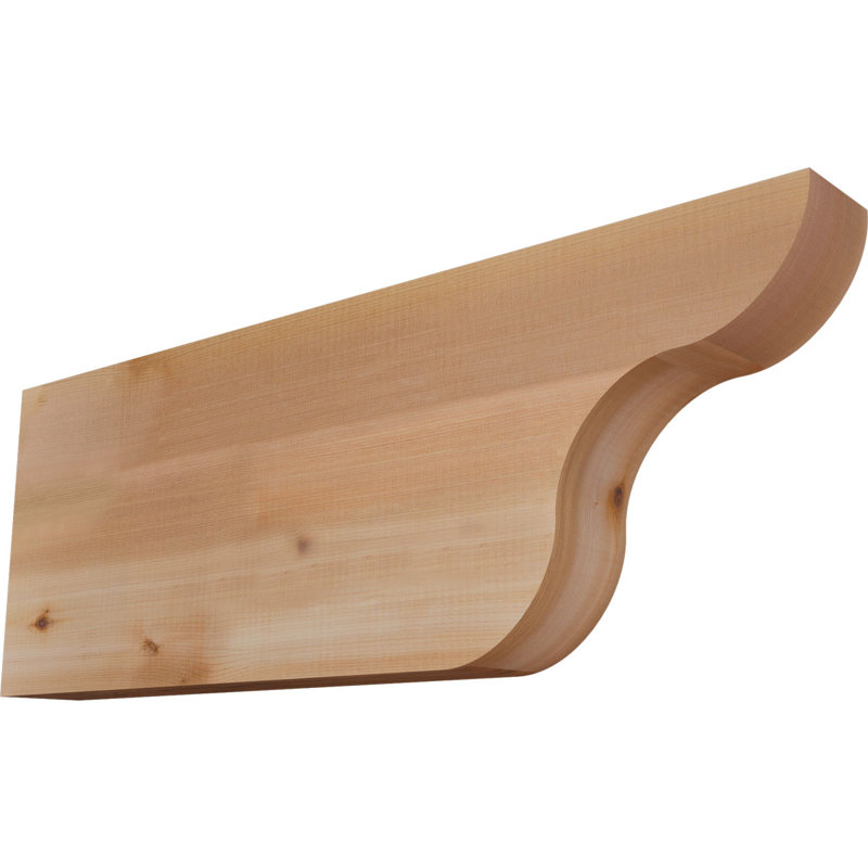Queue de chevron lisse Carmel, Cèdre rouge de l'Ouest, 12"H x 3 1/2"W x 32"L