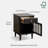 23"H Modern Traditional Solid Wood Nightstand Set with Fluted Glass Doors, Storage Drawer-102430243-102430248