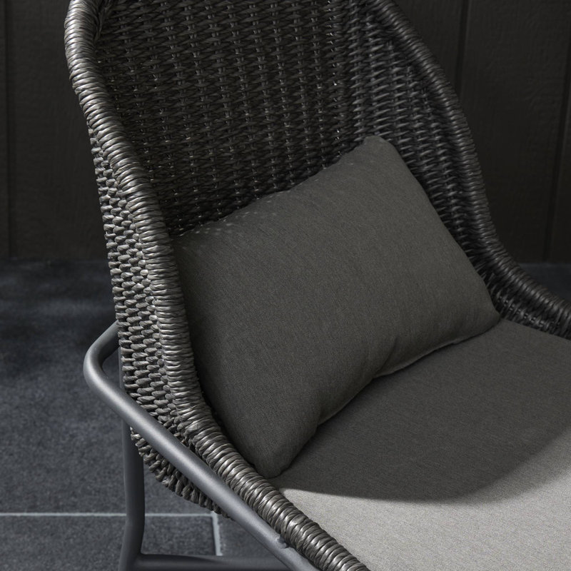 Jericho Outdoor Dining Side Chair, Gray, Black