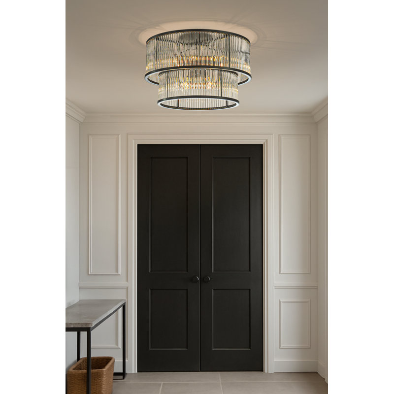 Plafonnier encastré cylindrique moderne à 21 niveaux de 21 po de large moderne et glam 21 pouces pour salon / salle à manger