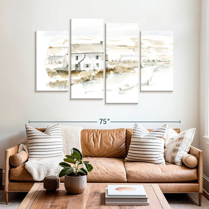 Lilie Neutral Farmhouse I, 32" H x 52" W