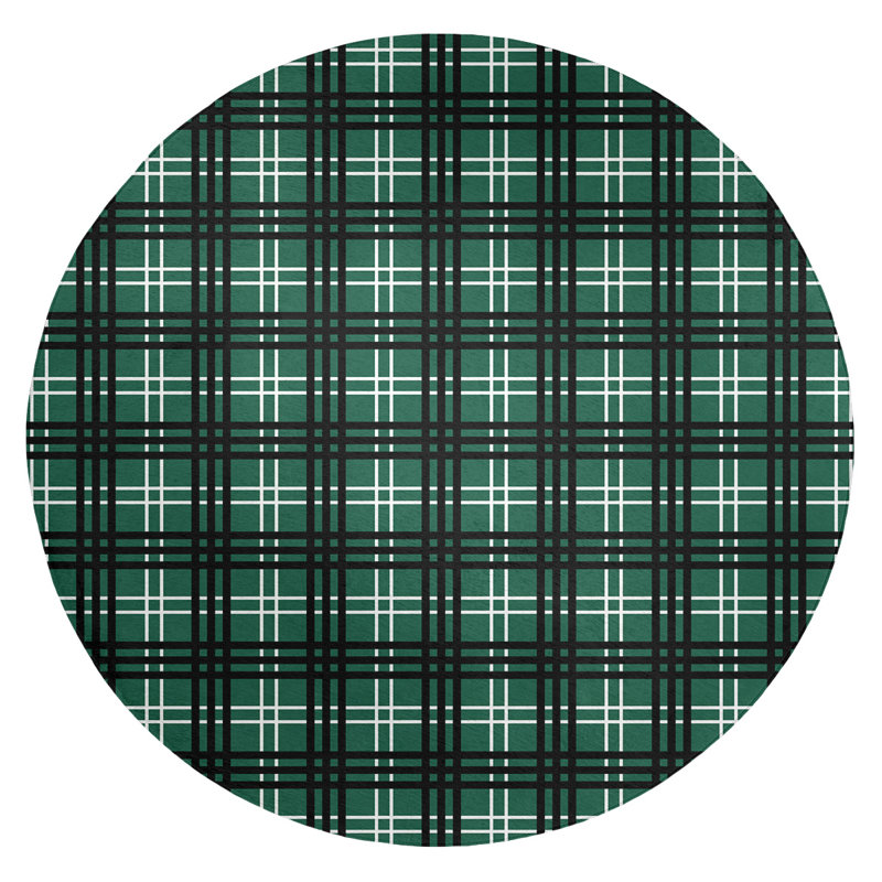 Plaid Indoor Rug, Round 5'