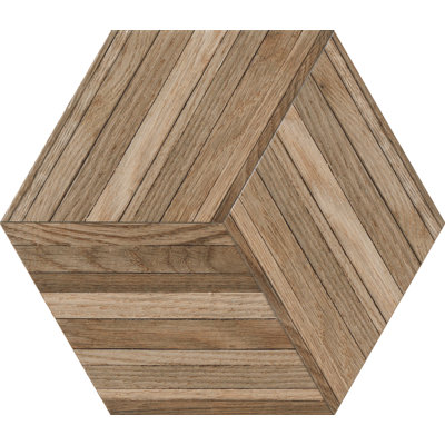 Wood Design 16" x 19" Porcelain Wood Look Wall & Floor Tile