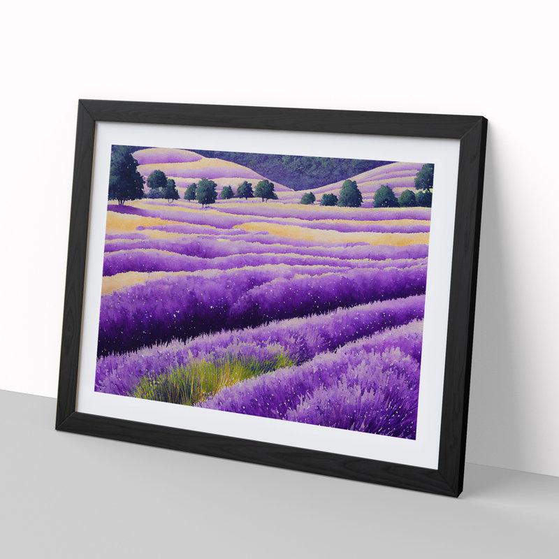 Lavender Field Vol.5 - Single Picture Frame Painting, Black, 46cm H x 64cm W x 2cm D