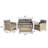 Jett 4 - Person  Wicker / Rattan Outdoor Sofa Seating Group with  Glass-Top Shelf-Storage Table & Cushions-466262495
