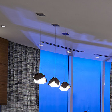 Mica 1 - Light LED Pendant, Dark Stained Walnut, 3500K (Cool)