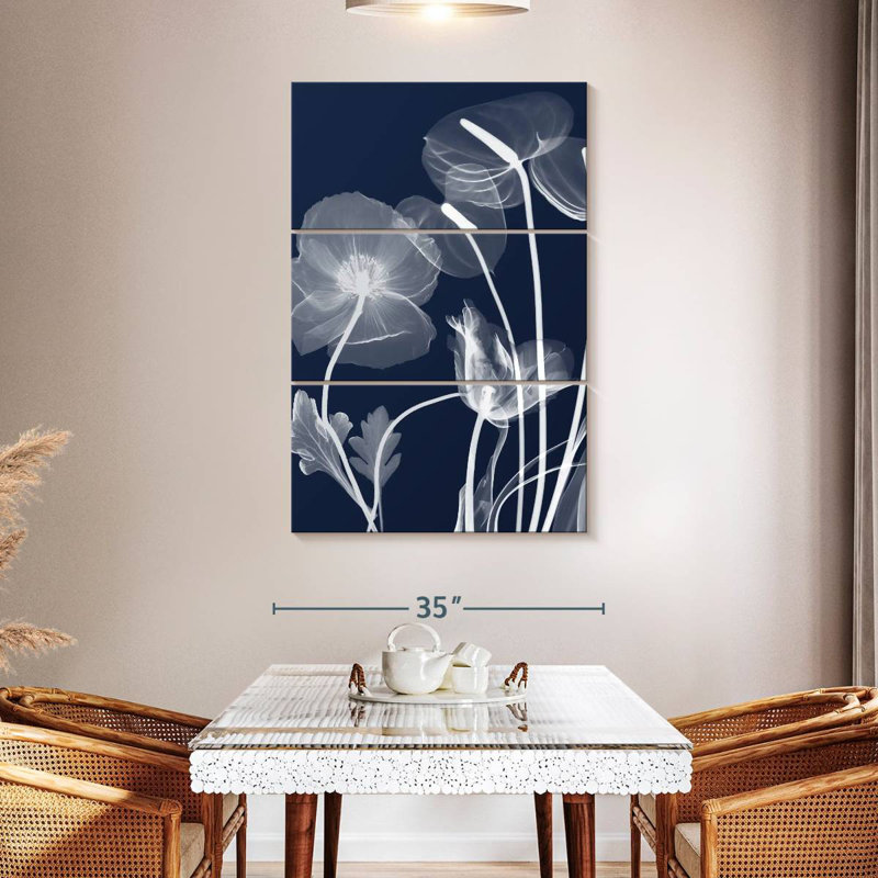 Harnek Navy Flora, 50" H x 32" W