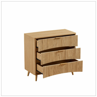 Modern Trotti with 3 Drawers and Metal Handles