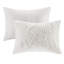Ensemble de couette 3 pièces en chenille de coton imprimé, taille Queen, style bord de mer, tropical