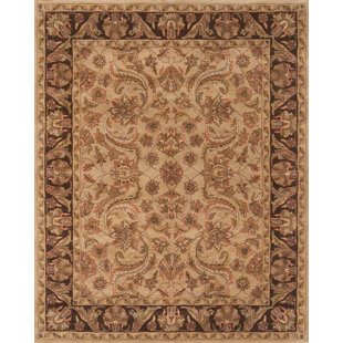 Talmo Oriental Handmade Tufted Wool Beige/Brown Area Rug