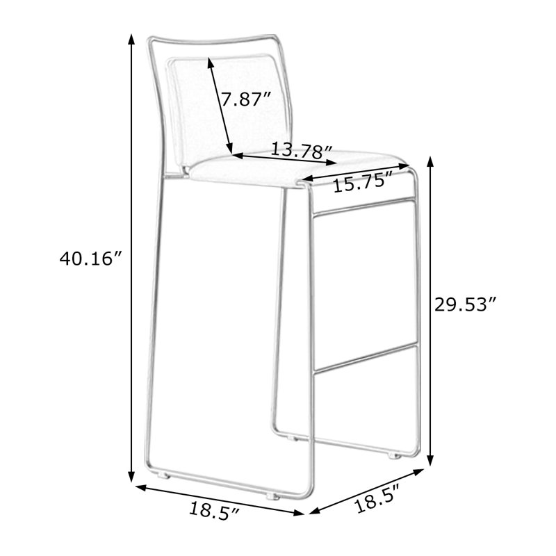Chaise d'appoint à dossier solide blanc argenté (ensemble de 6), 6, H 40,16 po x L 18,5 po x l 18,5 po