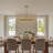 Ether 32" 14-Light Mid Century Modern Gold Sputnik Linear Chandelier with Amber Glass, 3000K G9 Bulbs Included for Dining Rooms