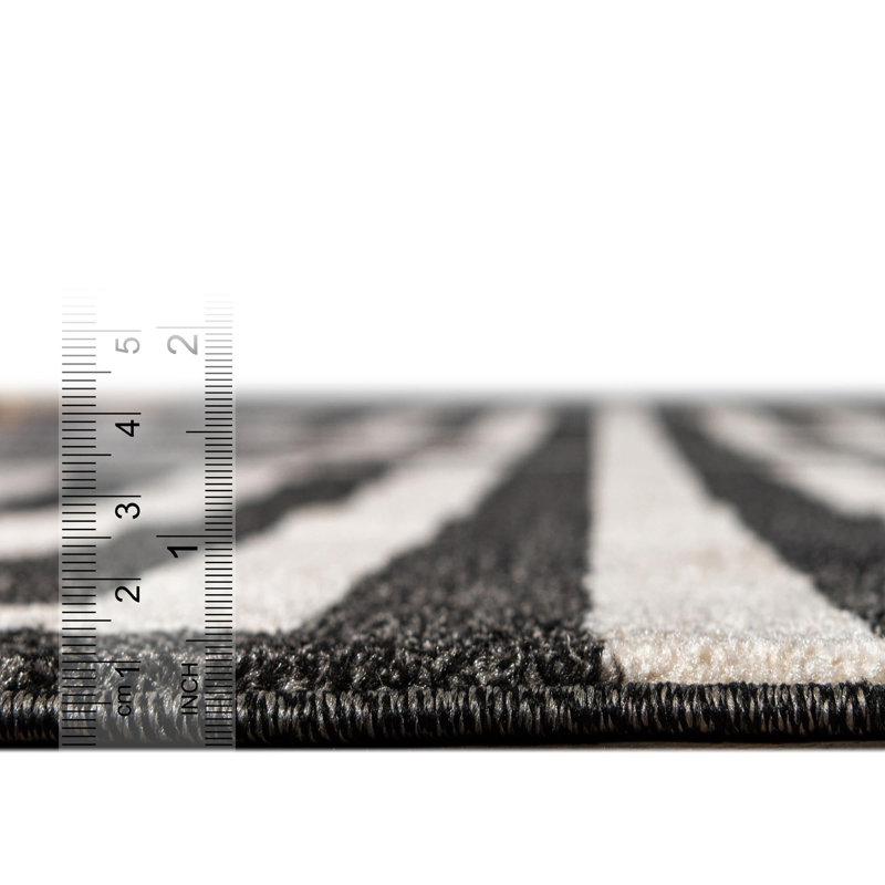Barreto Performance Black/Beige Rug, Square 7'10"