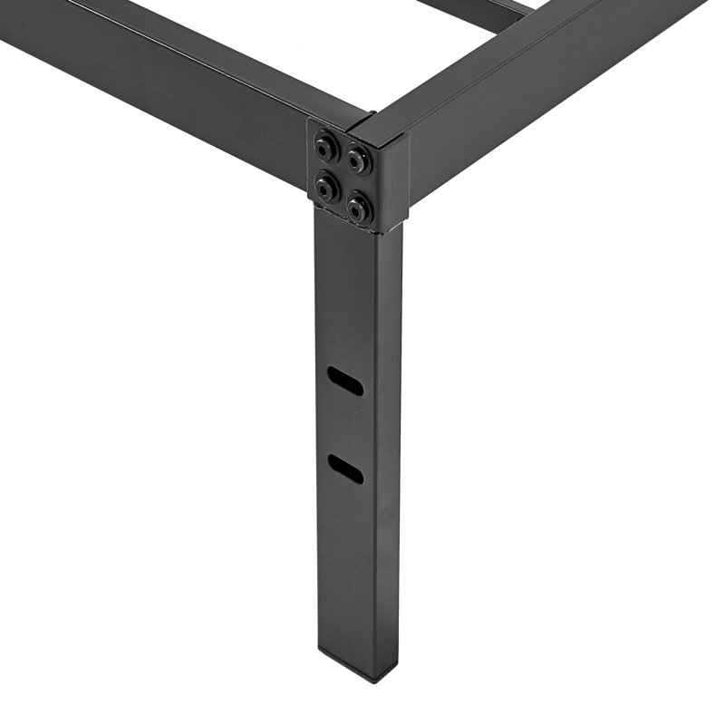 Structure de lit très grand, base de lit plateforme en métal, sommier avec rangement sous le lit, support de lattes en acier robuste de 3000 lb, silencieux, aucun sommier requis, assemblage facile