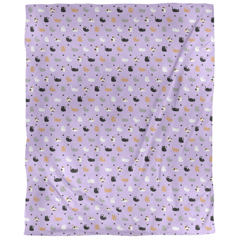 Tissu pour chat, Mauve / Noir, L 54 po x l 36 po, Coton peigné pima