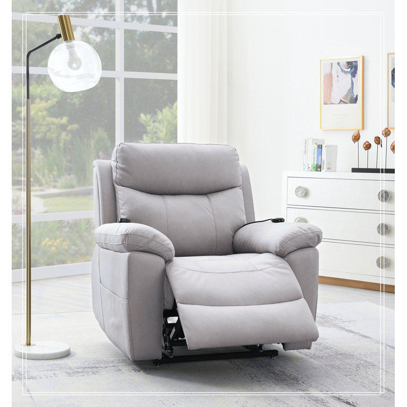 Comfortable Power Motion Recliner with Advanced Functions for Ultimate Relaxation, Light Gray