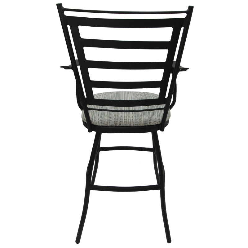 tabouret de bar pivotant 30" avec coussin d’extérieur Darin, Ivoire
