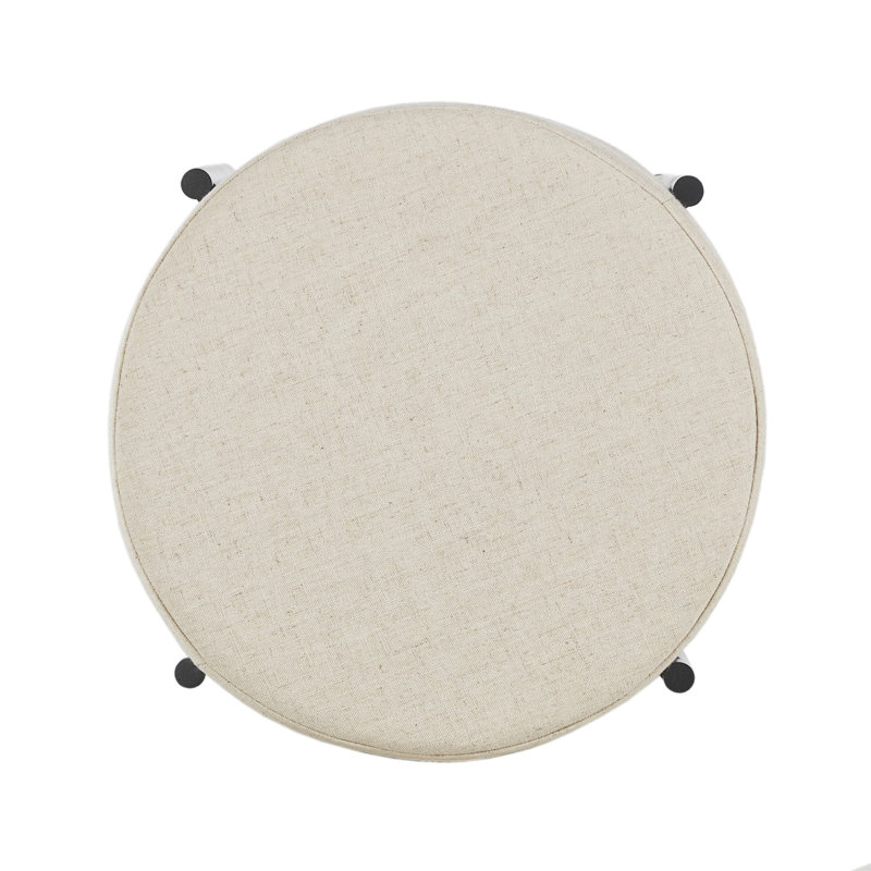 Nocona Upholstered Bar Stool with Metal Frame, Savile Flax - Beige, Bar Stool (30" Seat Height)