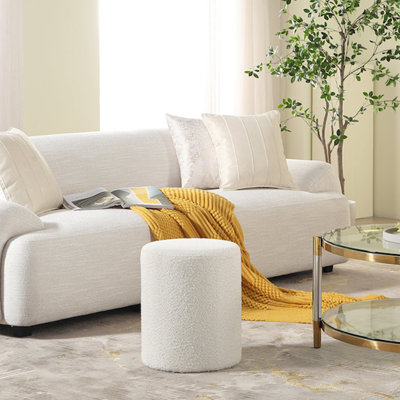 Repose-pieds rond avec plateau rembourré Get Get Style Style de Paolo (blanc)