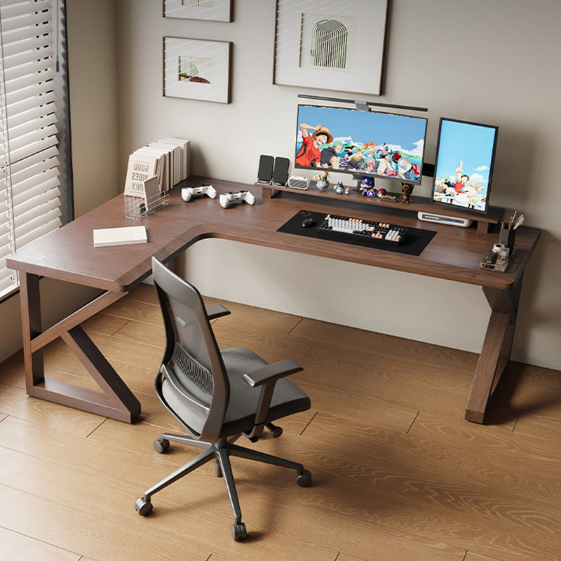 Bureau d'écriture en bois massif de couleur noyer clair