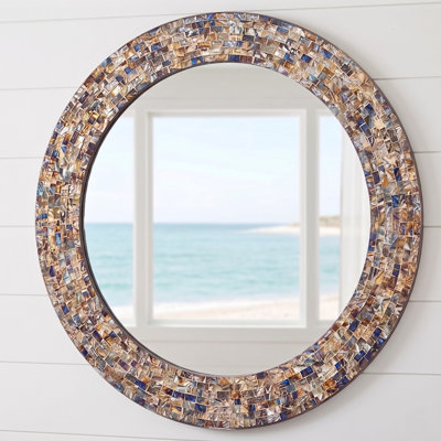 Toolleen Glass Frame Round Wall Mirror