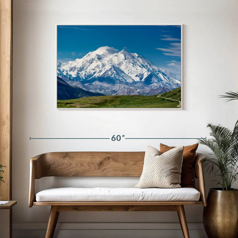 Mount McKinley Denali, Floating Frame White, 43" X 29"