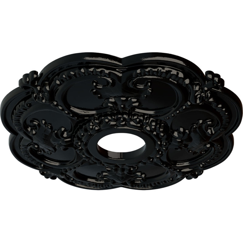 Médaillon de plafond l 3,5 po x P 3,5 po Rotherham, Perle noire