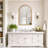36" H Arched Solid Pine Wood Wall Mirror with Twisted Rope Frame