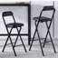 Tabouret de bar 29,5 po pliable en similicuir noir avec dossier et comptoir robuste