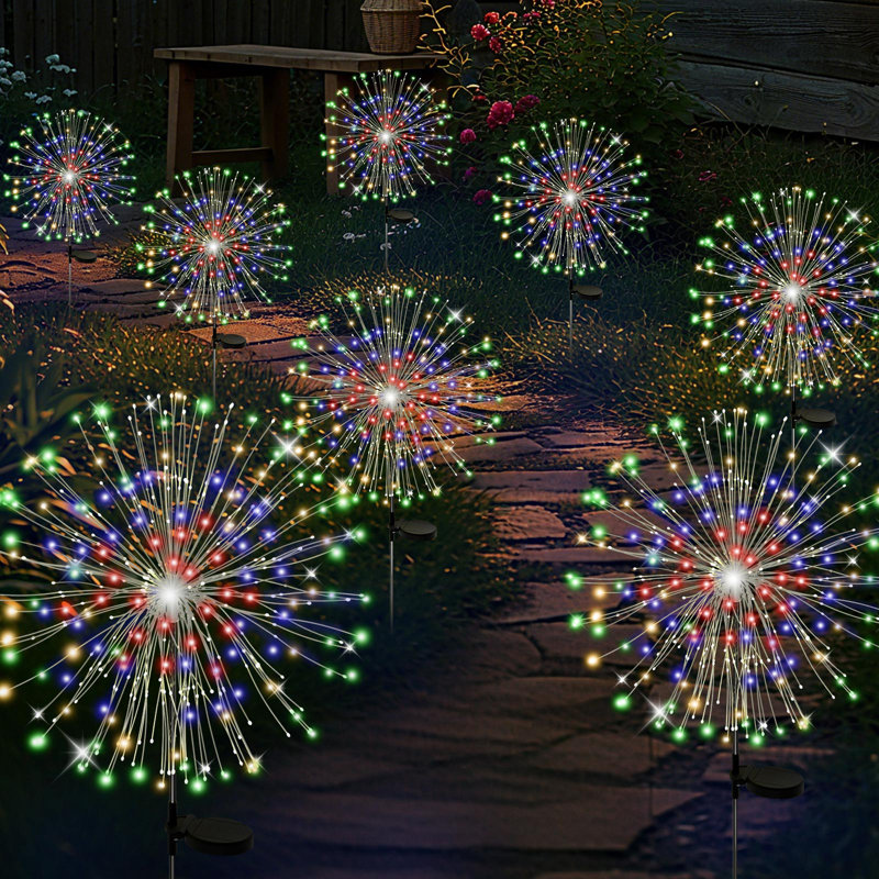 6 Pack Solar Garden Stake Lights Firework, Outdoor Solar Lights With DIY Bendable Copper Wire, Yard Decrations Waterproof for Outdoor Decor, Garden Decor, Outside Patio Decor, Chiristmas Deco