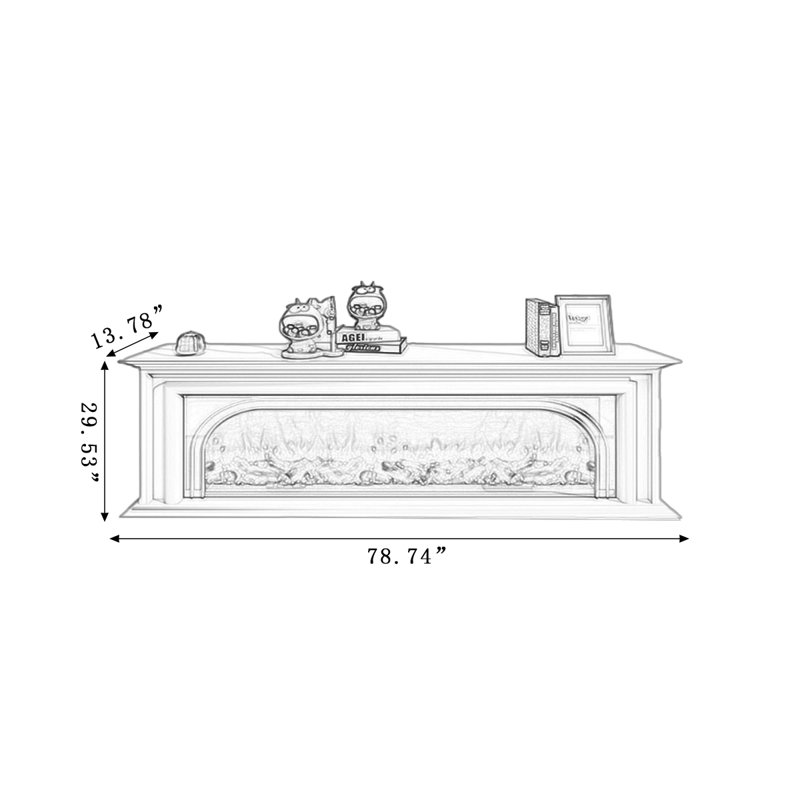 Foyer de meuble télé beige et noyer, H 29,53 po x l 78,74 po x P 29,53 po