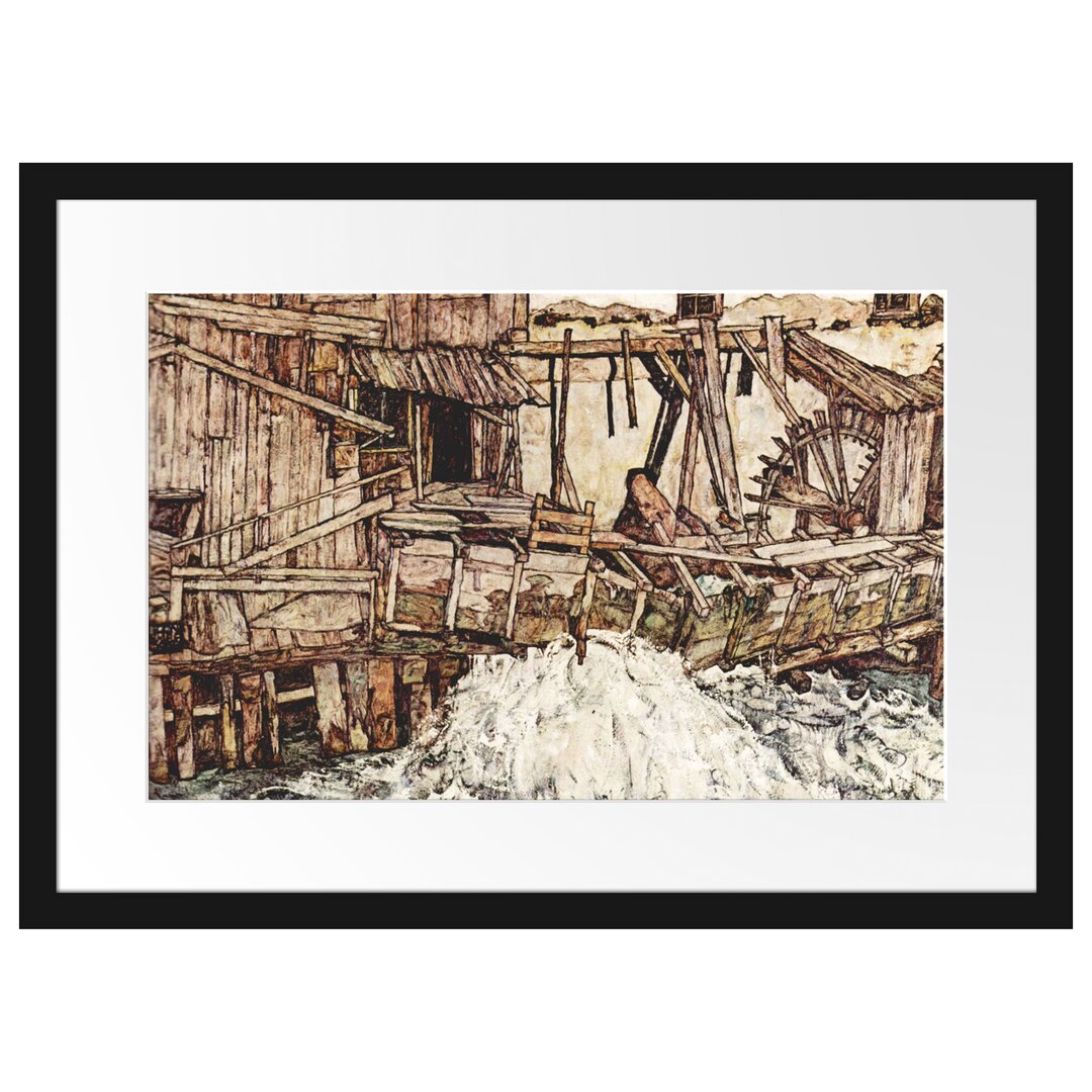 Gerahmter Kunstdruck Old Mill von Egon Schiele