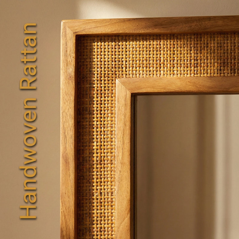 Miroir mural Rustic, L 20 po x H 30 po, Brun jaunâtre