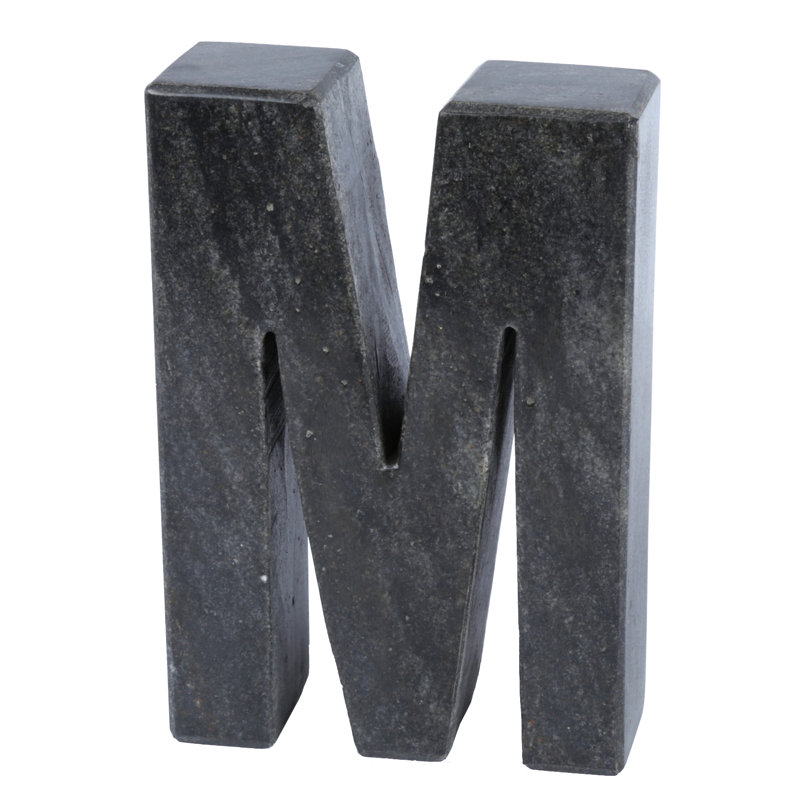 Serre-livres lettre Marble Stone, Noir