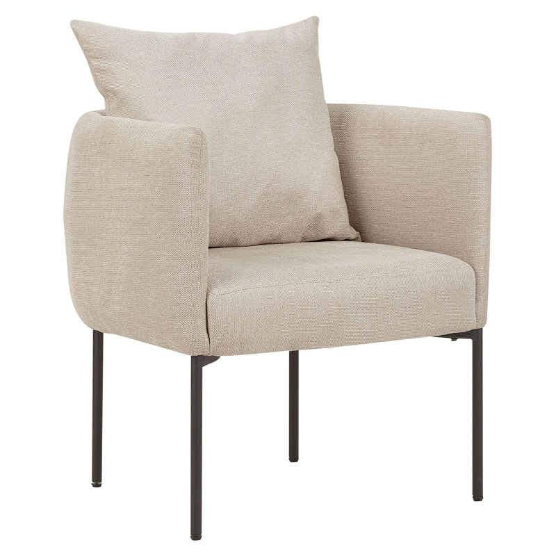 MALMOS Upholstered Armchair, Light Beige Polyester