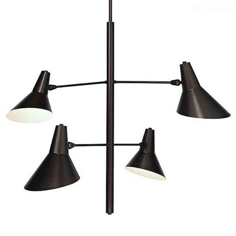 Lustre art déco Alan Mizrahi, Nickel mat, 40" Length x 30" Height