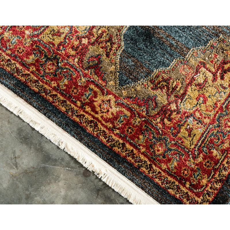 Tapis traditionnel Azar couleur saphir, Tapis de couloir 2 pi x 8 pi