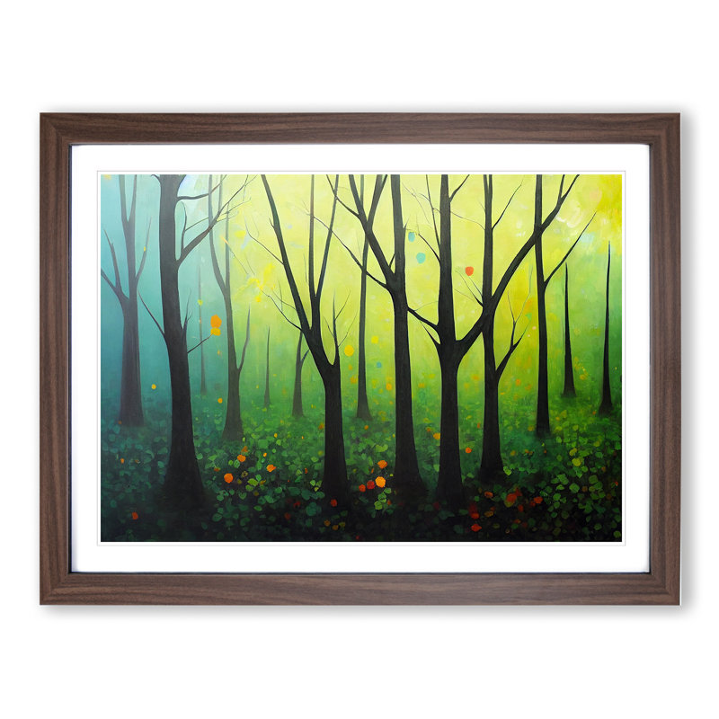 Spring Forest Painted Vol.5 - Framed Print, 46cm H x 64cm W x 2cm D, Walnut Framed