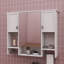 Armoire de salle de bain murale contemporaine 35 po x 28 po avec miroir, unité de rangement peu encombrante avec porte-serviettes intégré-1112573074