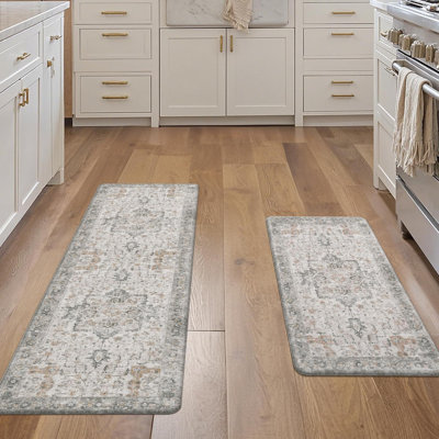 Comfort Rebound PVC Anti-Fatigue Kitchen Mats with Cushioned Support, Non-Skid, Water Resistant