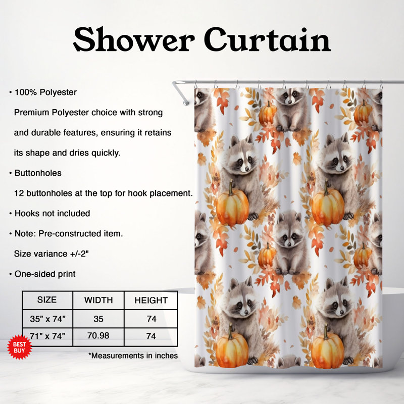 Mignon - Rideau de douche Premium, H 74 po x l 71 po