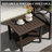 19 Inch Square Metal Outdoor Side Table, 2-Tier All-Weather Patio End Table with Rust-Resistant Finish and Slatted Top-1035082226