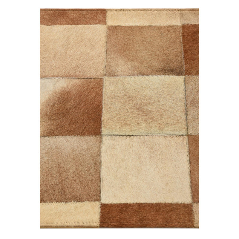 Tapis en cuir de vache brun clair
