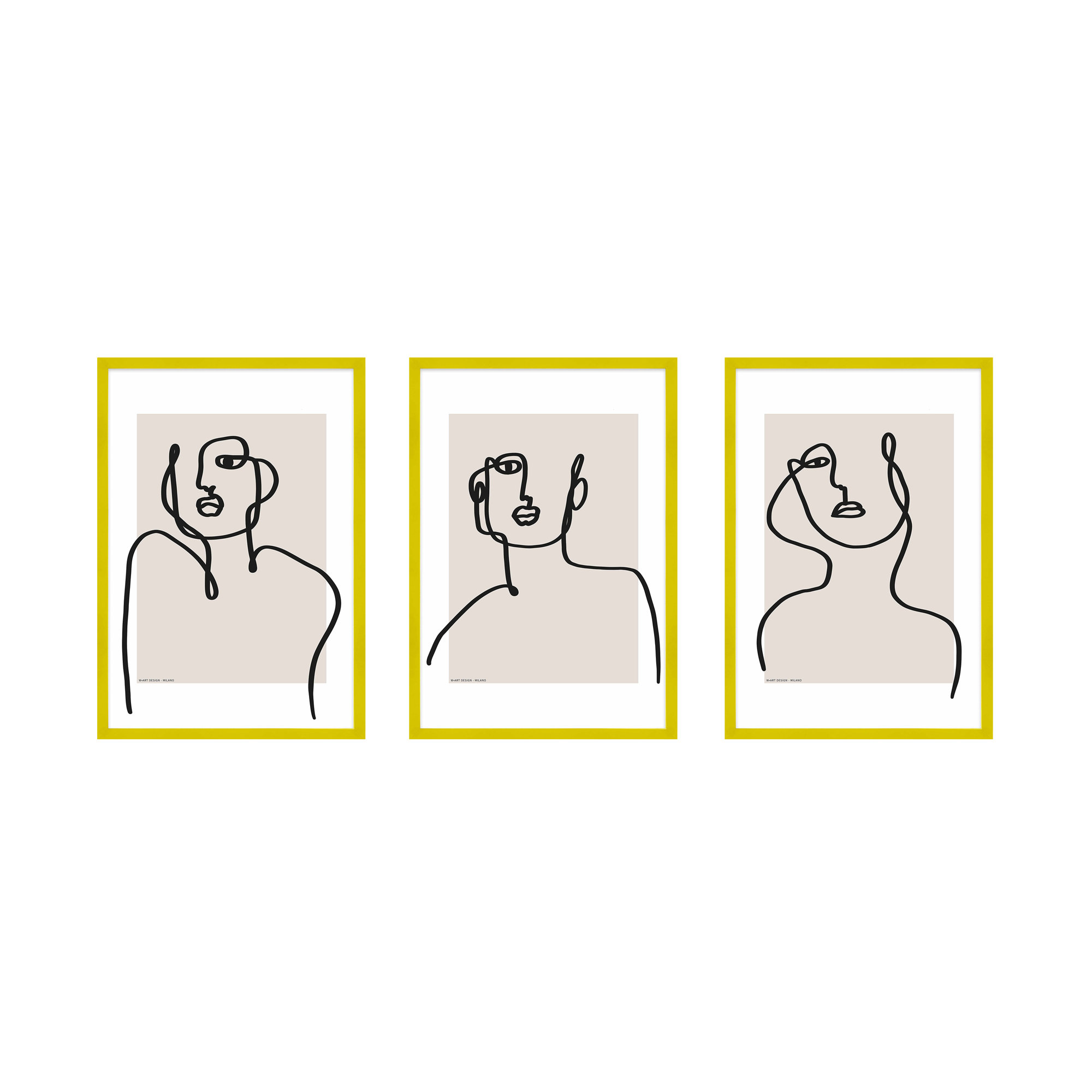 Figure And Form by Romina Gadler, 20" H x 14" W x 1.25" D, Yellow Framed Paper