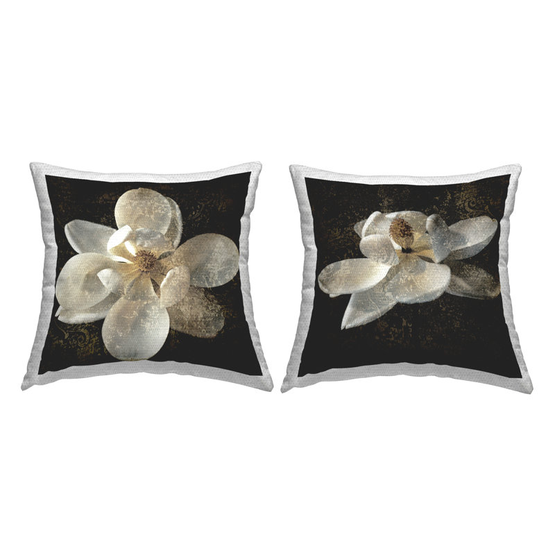 Ensemble de coussins d'extérieur 2 pièces Vintage Magnolia Blooms par John Seba