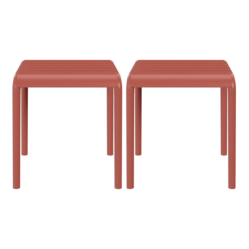 Table d'appoint carrée d'extérieur, Rouge
